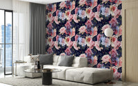 Celestial Rose Silhouette Wallpaper Mural for style
