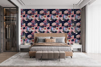 Celestial Rose Silhouette Wall Mural for your space