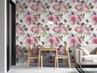 Romantic Rosewater Floral Pattern Wallpaper for walls
