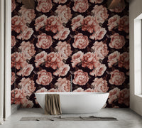 Brown Petals Watercolor Mural for a cozy feel
