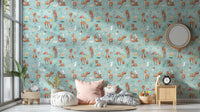 Cute Deer and Hare Wallpaper Mural
