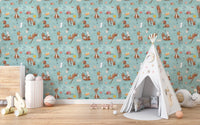 Deer and Bunny Wall Mural Design
