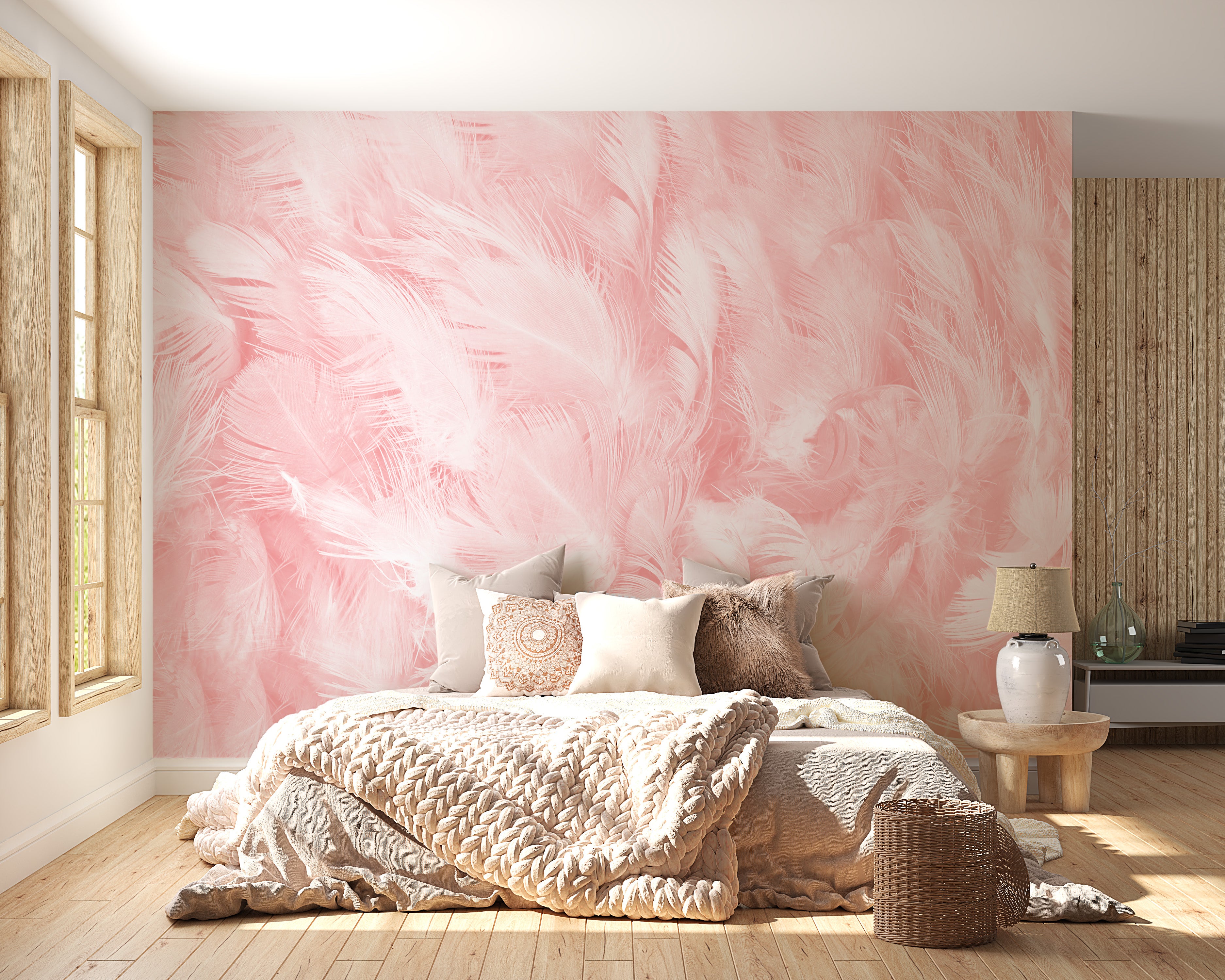 Nostalgic Pink Pattern Wallpaper Mural

