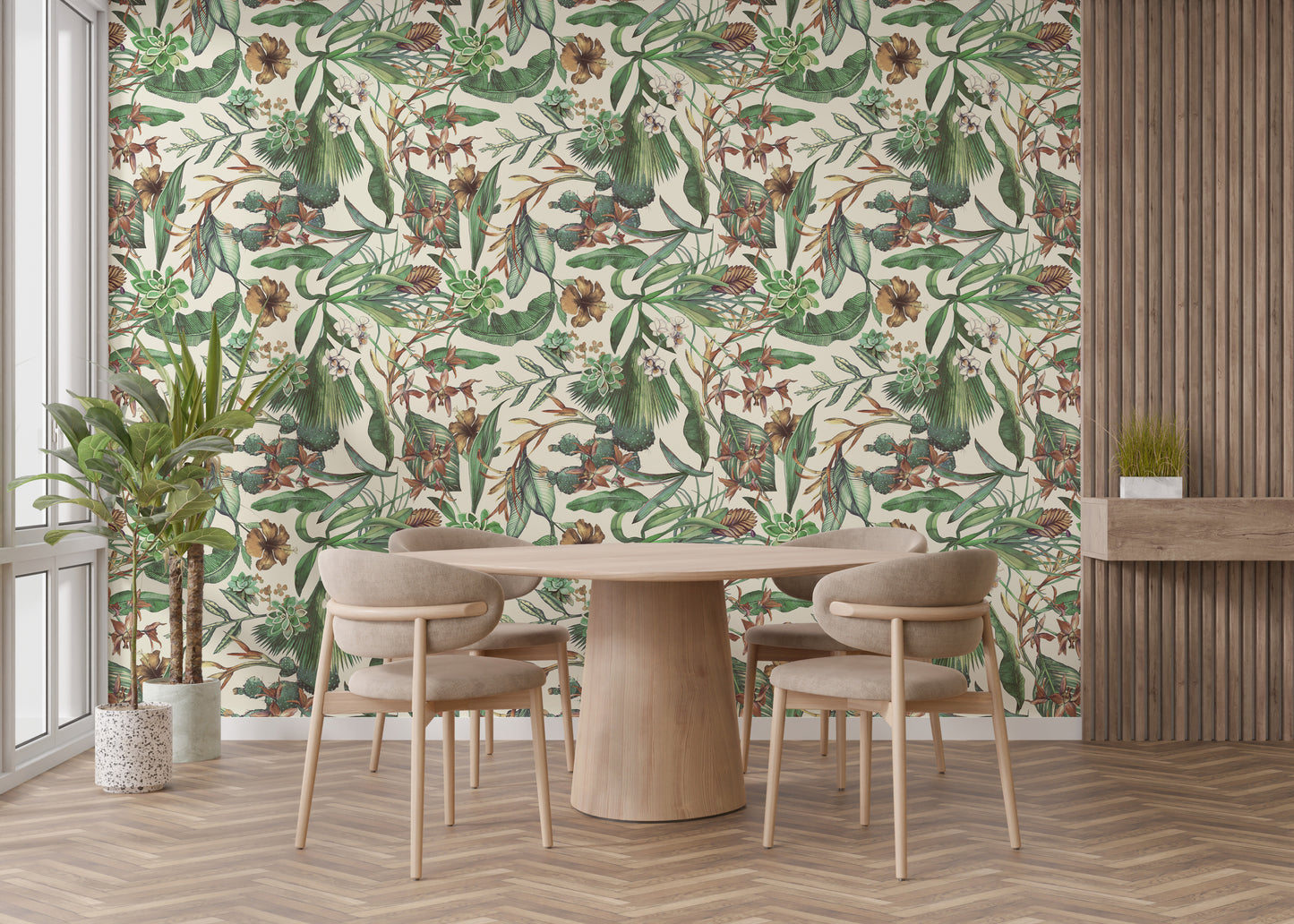 Tropical Paradise Vintage Wallpaper Mural for walls