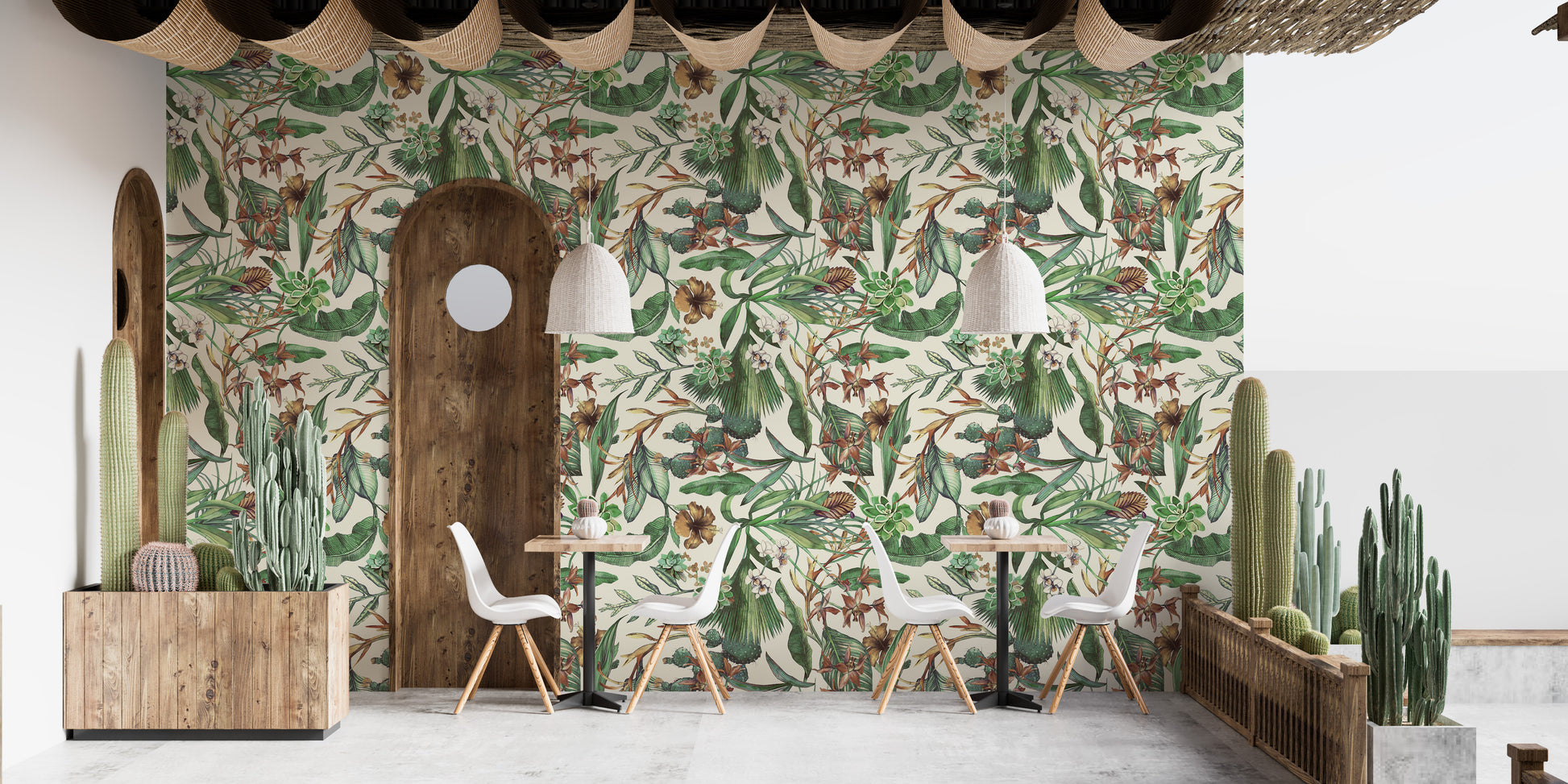 Tropical Paradise Vintage Wallpaper Mural for rooms