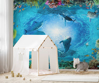 Dolphins Aqua Adventure Wall Mural for vibrant walls