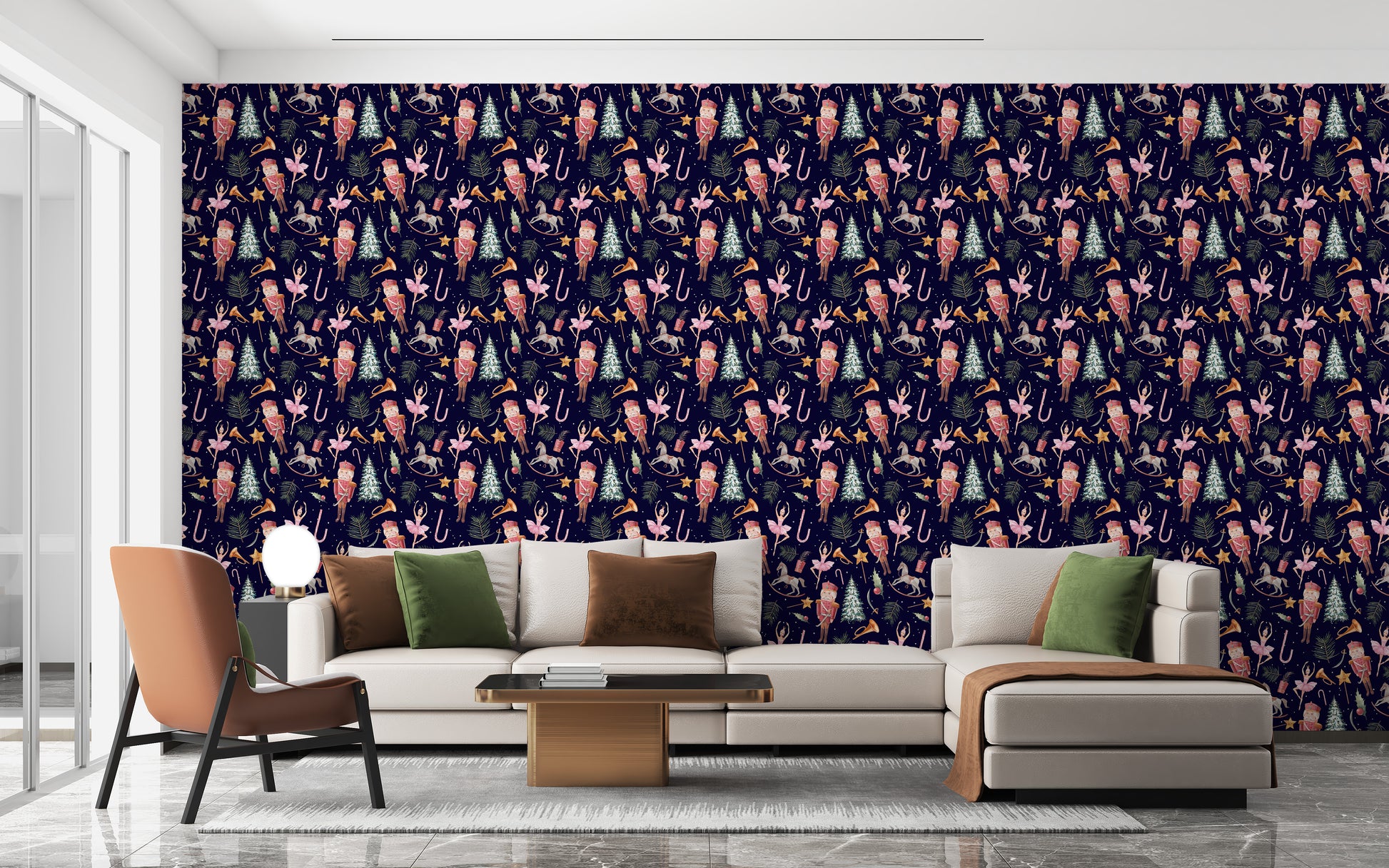 Christmas Dance Parade Wall Mural for a joyful space