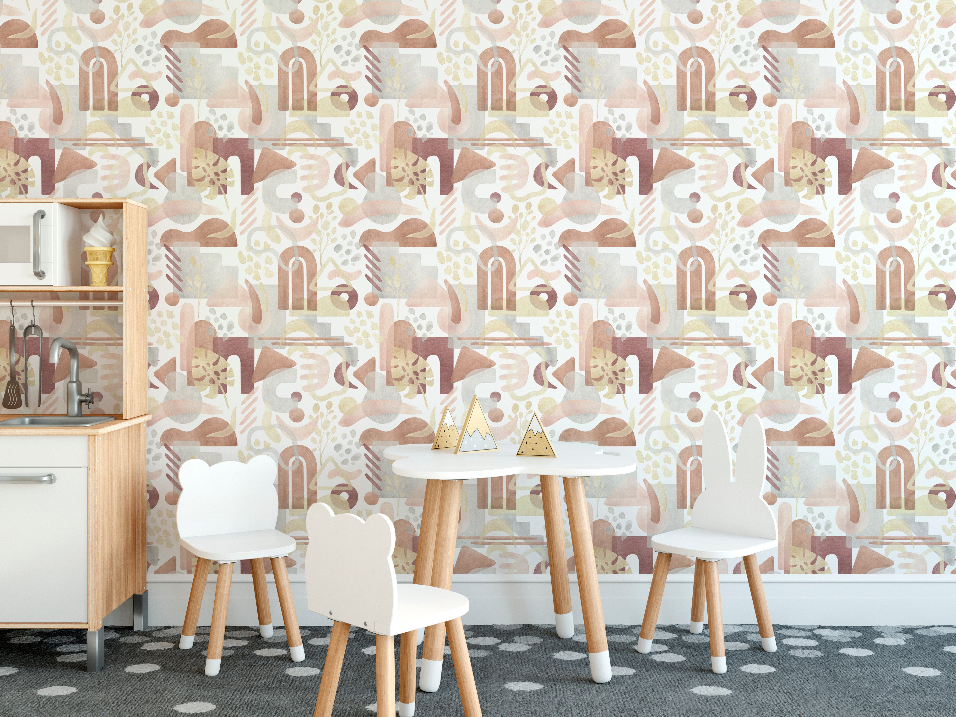 Abstract Watercolor Symphony Wallpaper for vibrant spaces