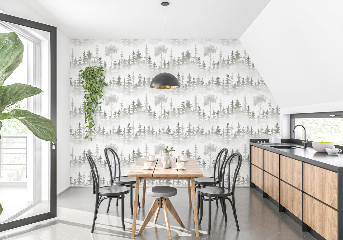 Snow Covered Tropical Trails Wallpaper Mural for a cozy feel
