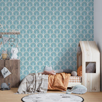 Warm Blue Abstract Delight Wall Mural for decor