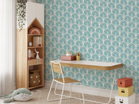 Warm Blue Abstract Delight Wallpaper for bold design