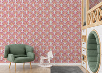 Pink Arch Patterns Removable Wall Mural for lively spaces