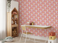 Pink Arch Patterns Removable Wallpaper Mural for trendy decor