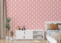 Pink Arch Patterns Removable Wall Mural for fresh energy
