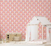 Pink Arch Patterns Removable Wallpaper Mural for chic rooms