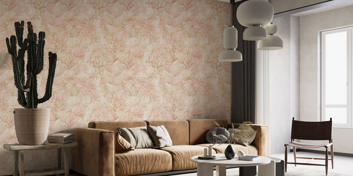 Beautiful Leaf Design Peel & Stick Wall Mural for cozy rooms