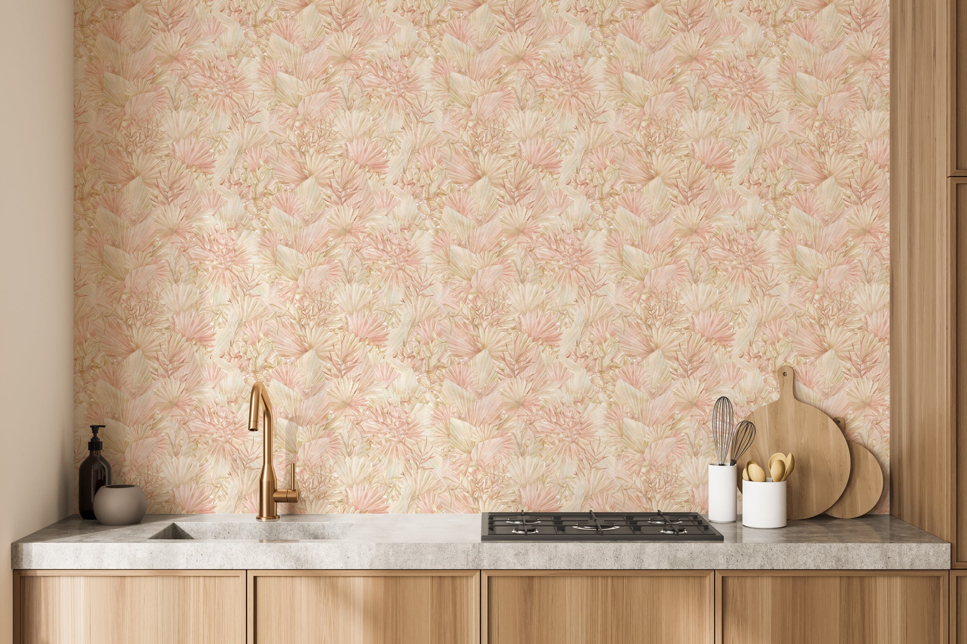 Beautiful Leaf Design Peel & Stick Wallpaper for lively spaces