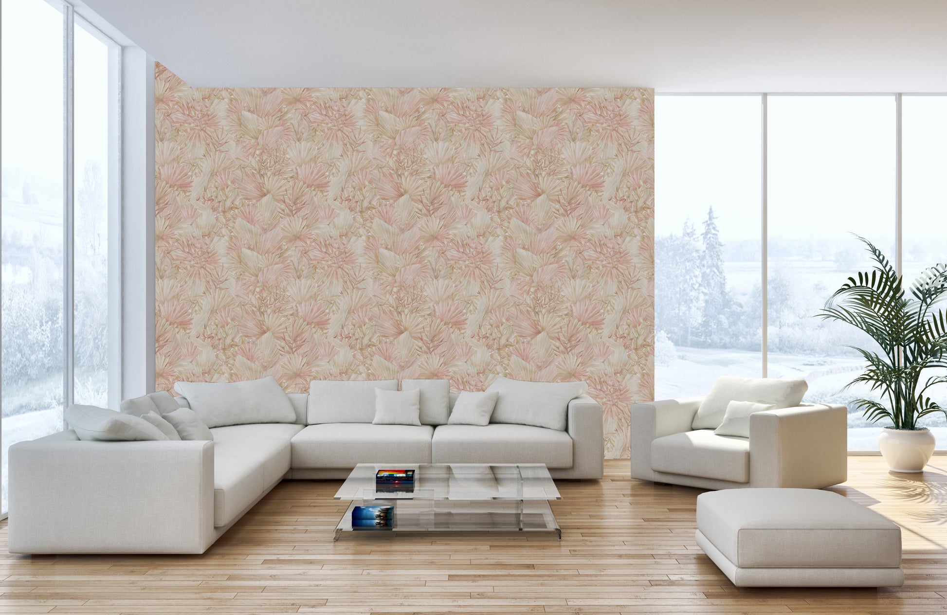 Beautiful Leaf Design Peel & Stick Wall Mural for unique walls