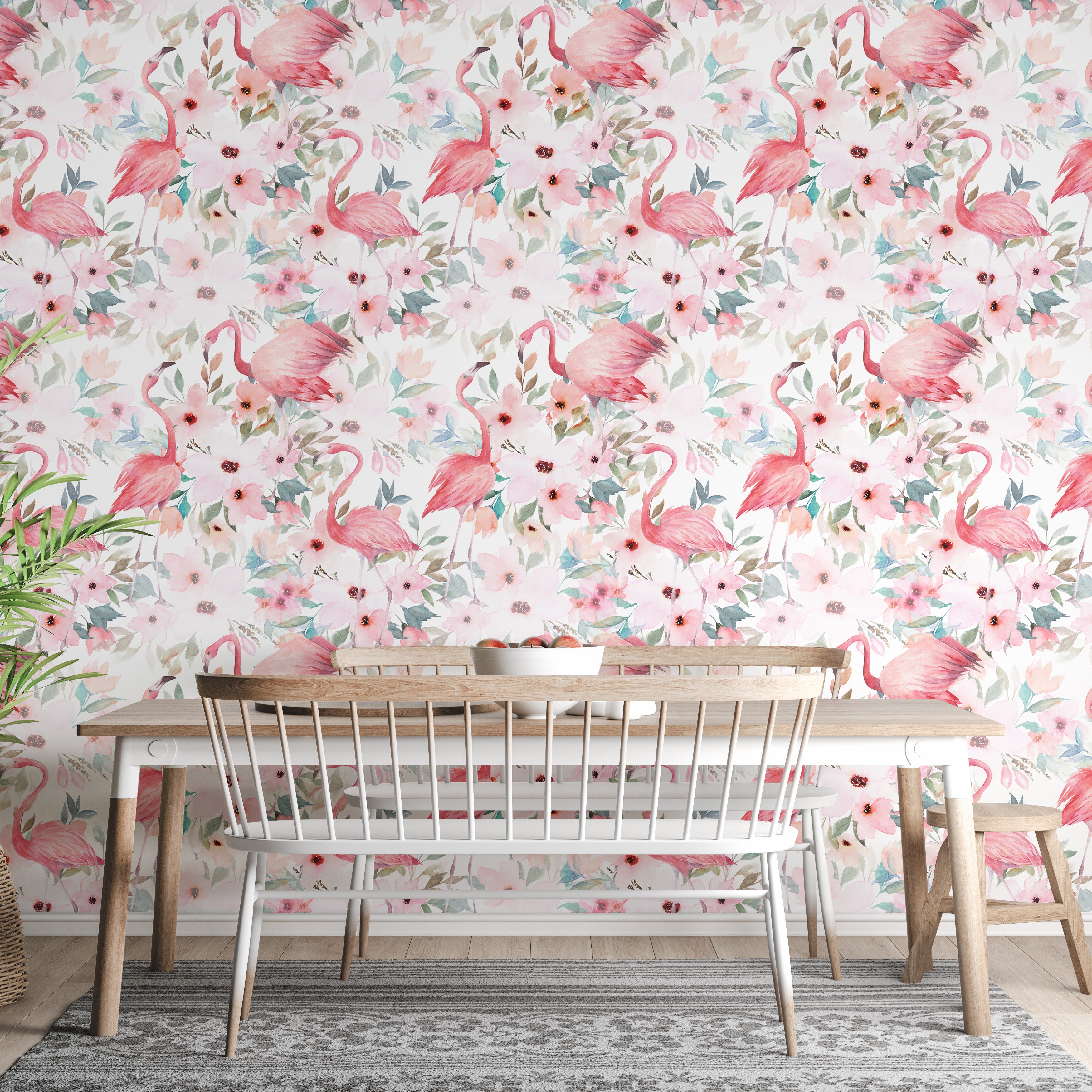 Pink Flamingo Patterns Wallpaper for fun decor