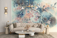 Self Adhesive Elegant Peach Petal Wall Mural for trendy look