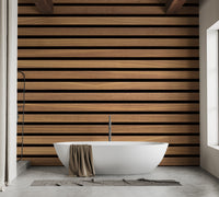 Horizontal Striped Wood Surfaces Wallpaper for contemporary style