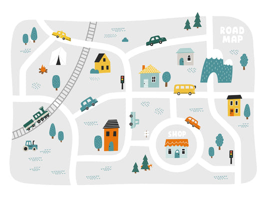 Cartoon Style Map Wallpaper Mural