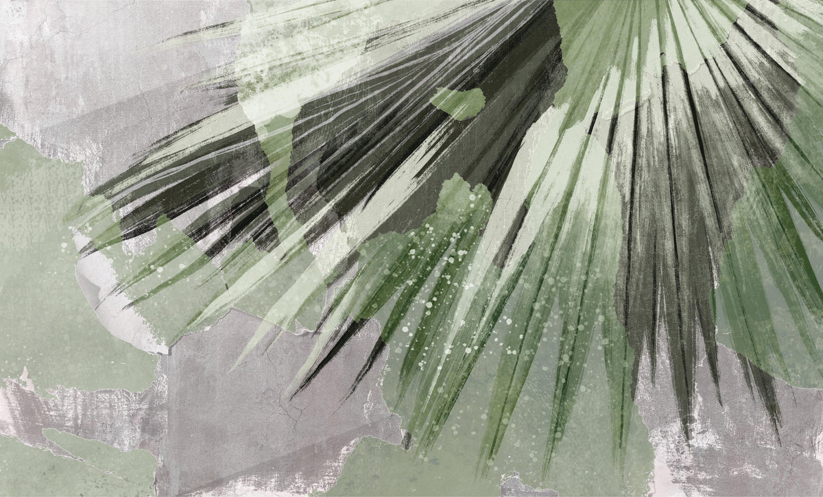 Tropical Leaf Wallpaper Mural in your room — zoomed
