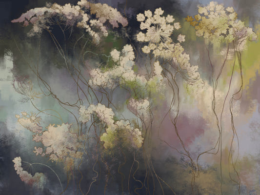 Vintage Wildflower Sketch Wallpaper Mural