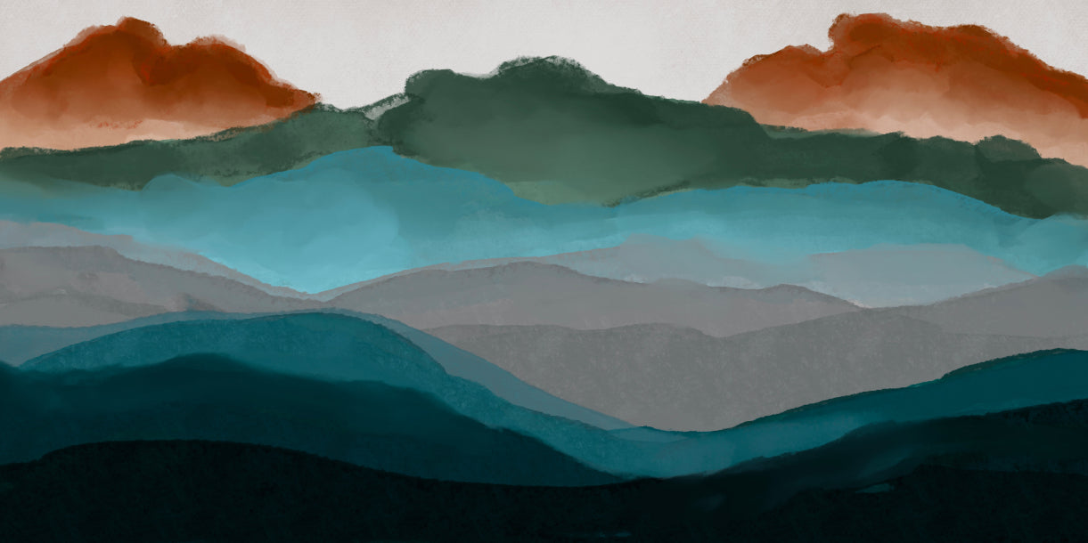 Sunset Mountains Wallpaper Mural