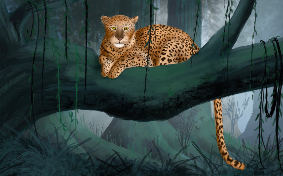 Leopard Repose Jungle Wallpaper Mural