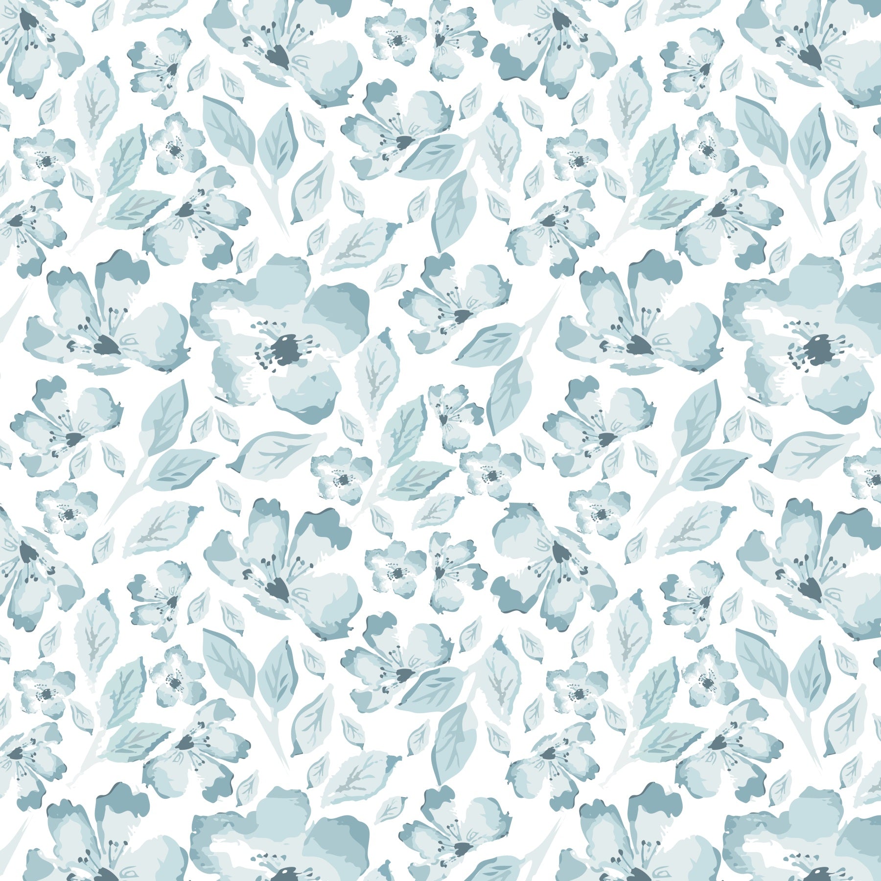 Blue Roses Wall Mural