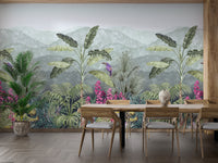 Botanical Garden Birds Wallpaper Mural with lively birdlife