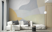 Simplistic soothing shapes wallpaper mural style
