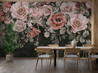 Romantic Blossoms Wallpaper Mural with graceful flowers