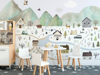 Tranquil Mountain Range Wallpaper Mural for a serene scene