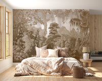 Exotic Jungle Wallpaper Mural with lush green foliage