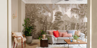 Exotic Jungle Wall Mural with rich tropical greenery