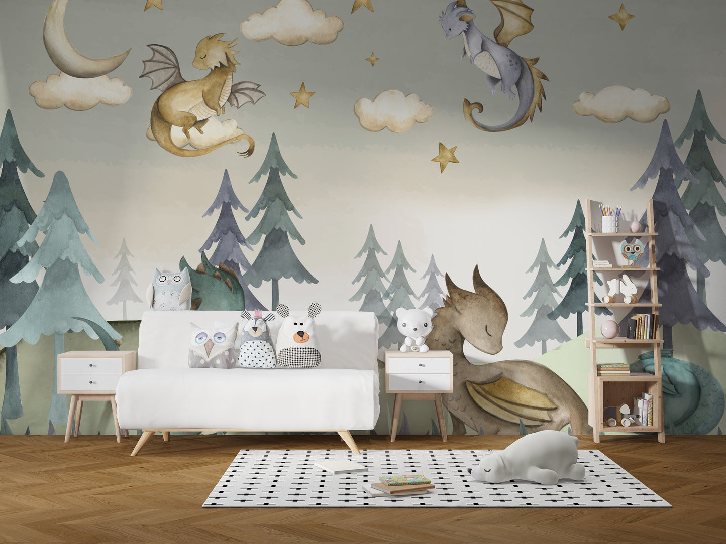 Magical Dragon Grove Wallpaper Mural for a fantasy scene