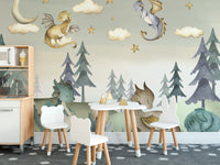 Magical Dragon Grove Wall Mural for a whimsical touch