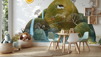 Magical Hillscape Wallpaper Mural for a whimsical vibe