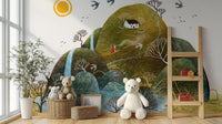 Magical Hillscape Adventure Wall Mural for playful adventures