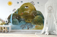 Magical Hillscape Wallpaper Mural with fun hills and paths