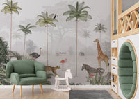 Rainforest Animals Wallpaper Mural with tropical creatures