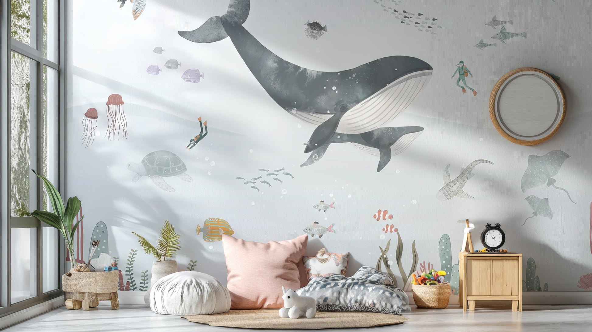 Ocean Life Wallpaper Mural for a Coastal Vibe