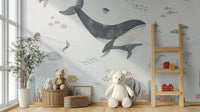 Undersea Life Wallpaper Mural with Ocean Creatures