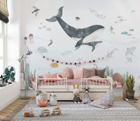 Undersea Life Mural for a Peaceful Ocean Feel