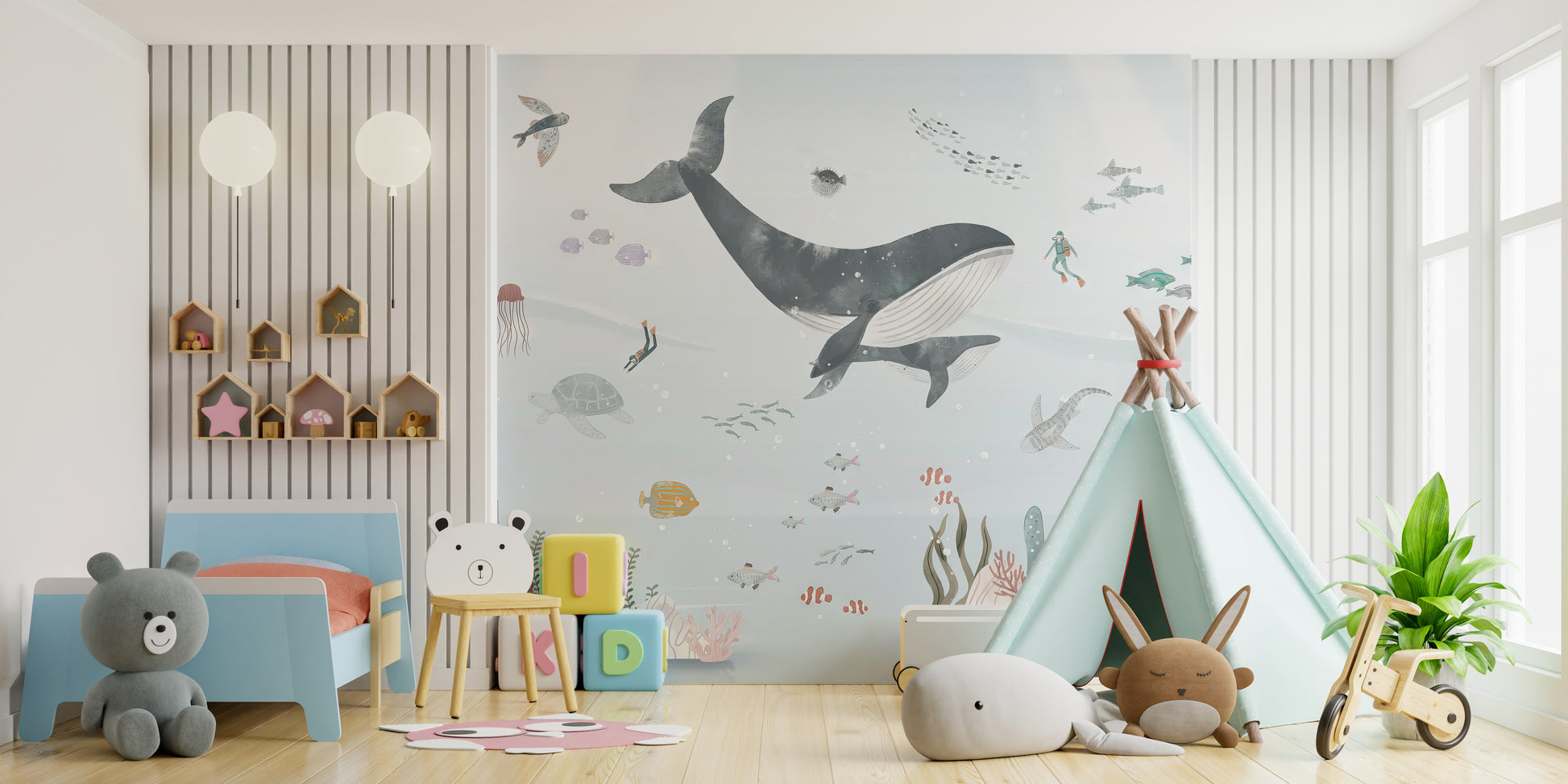 Undersea Life Wallpaper Mural for a Fresh Look