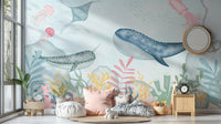 Marine Life Wallpaper Mural for Kids Room Walls