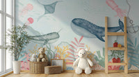Marine Life Wallpaper Mural for Kids’ Creative Walls