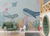 Marine Life Wallpaper Mural for Kids’ Wall Decor